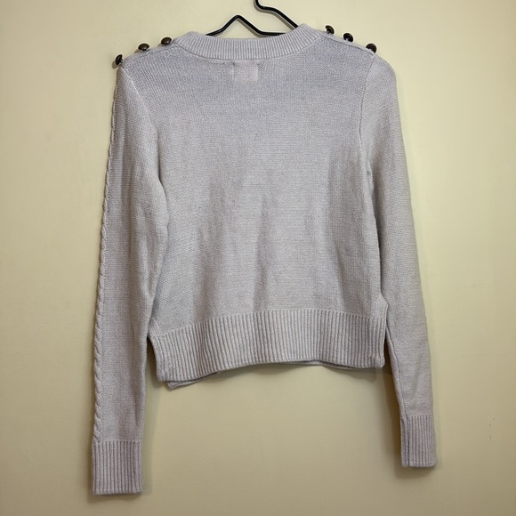 Alice & UO NWT Gitane Crewneck Cable Button Stripes Cotton Blend Knit Sweater S - Picture 10 of 15